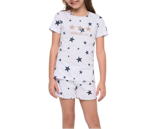 Pijama Manga Curta Infantil Estrelas, white | WestwingNow