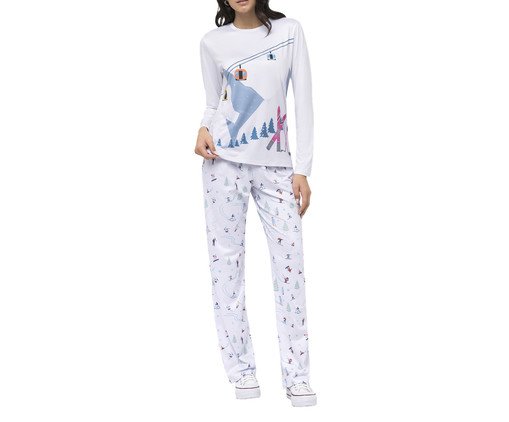 Pijama Manga Longa com Calça, white | WestwingNow