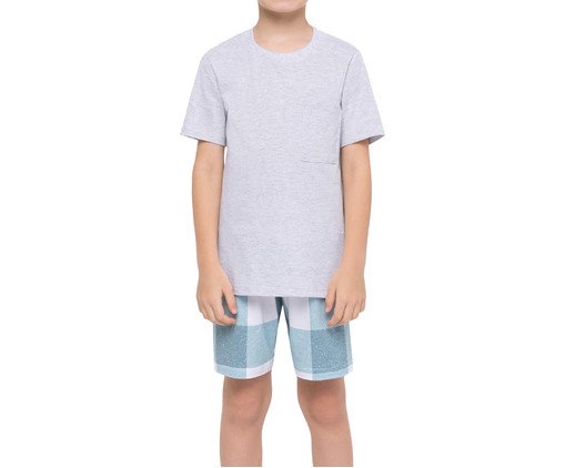 Pijama Manga Curta Masculino Infantil com Bermuda, grey | WestwingNow