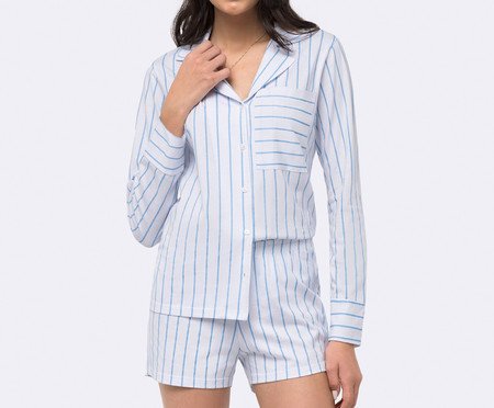 Pijama Manga Longa Americano com Short Feminino | Westwing