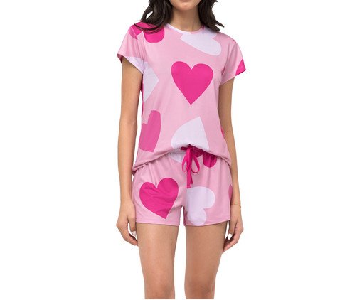 Pijama Manga Curta com Short em Malha Perfect Touch, pink | WestwingNow