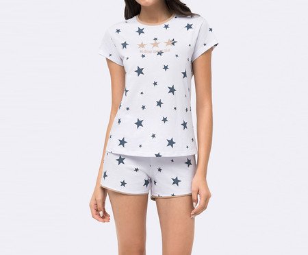 Pijama Manga Curta Estrelas | Westwing