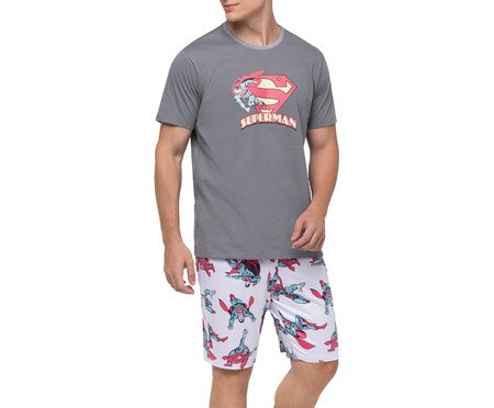 Pijama Manga Curta Masculino Superman | Westwing