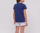 Pijama Manga Curta Feminino Hogwarts Infantil com Estampa em Foil, blue | WestwingNow