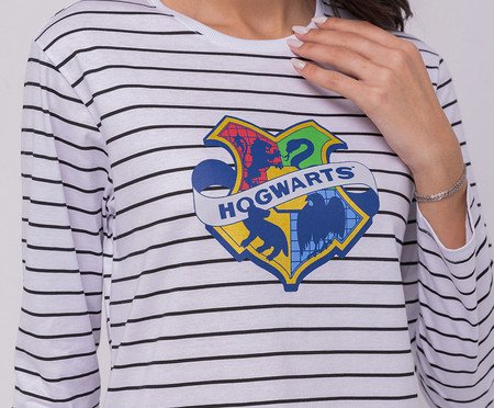 Pijama Manga Longa Hogwarts com Estampa Metalizada | Westwing