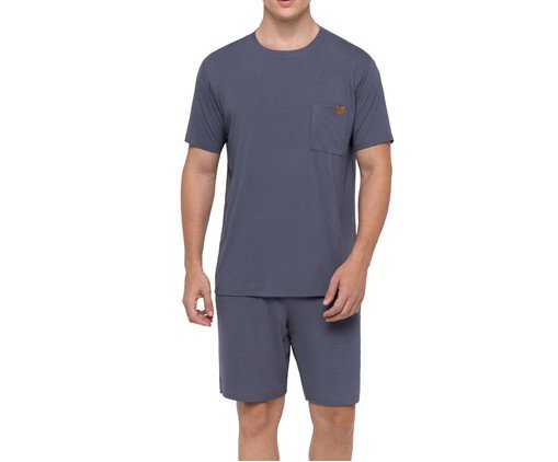 Pijama Manga Curta com Bermuda Masculino, black | WestwingNow
