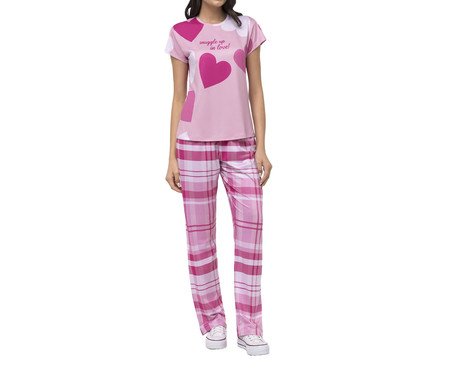 Pijama Manga Curta com Calça em Malha Perfect Touch | Westwing