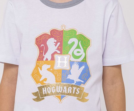 Pijama Manga Curta Masculino Infantil Hogwarts | Westwing