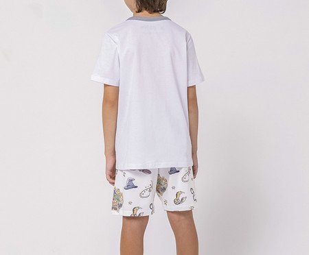 Pijama Manga Curta Masculino Infantil Hogwarts | Westwing