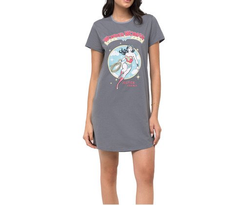 Camisola Manga Curta Mulher-Maravilha em Malha Penteada, black | WestwingNow