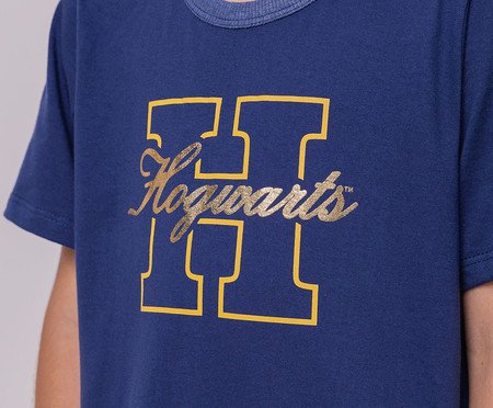 Pijama Manga Curta Hogwarts Masculino Infantil com Estampa em Foil | Westwing
