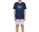 Pijama Manga Curta Hogwarts Masculino Infantil com Estampa em Foil, blue | WestwingNow
