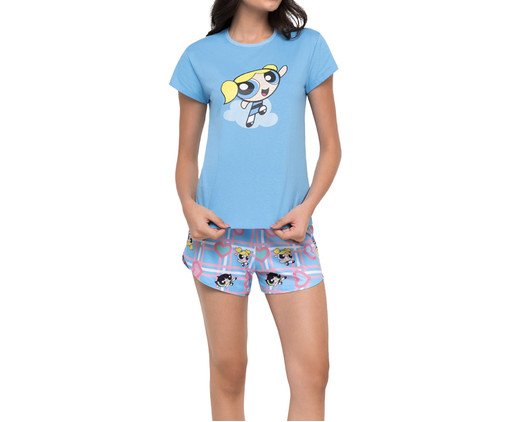 Pijama Manga Curta As Meninas Superpoderosas, blue | WestwingNow