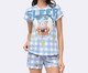 Pijama Manga Curta com Short Feminino, blue | WestwingNow