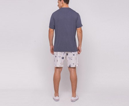 Pijama Manga Curta Masculino com Bermuda | Westwing
