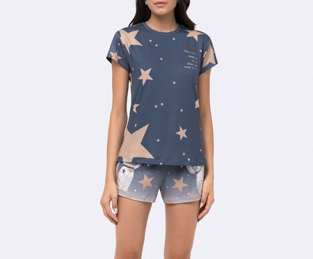 Pijama Manga Curta Estrelas | Westwing