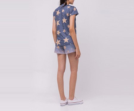 Pijama Manga Curta Estrelas | Westwing