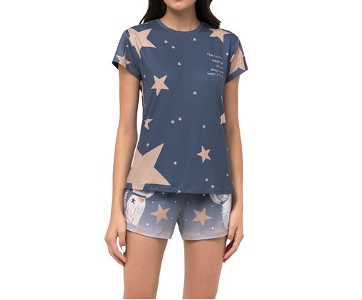 Pijama Manga Curta Estrelas, black | WestwingNow