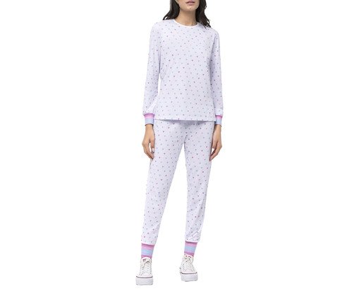 Pijama Manga Longa com Calça Jogger, white | WestwingNow
