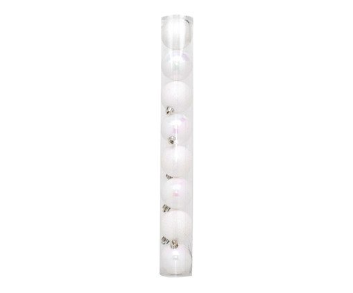Jogo de Bolas Natalinas Glitter Branco, Branco | WestwingNow