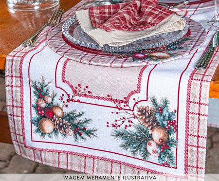 Caminho de Mesa Natalino Pinhas e Encanto - 42X141cm | Westwing