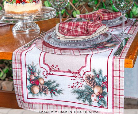 Caminho de Mesa Natalino Pinhas e Encanto - 42X141cm | Westwing