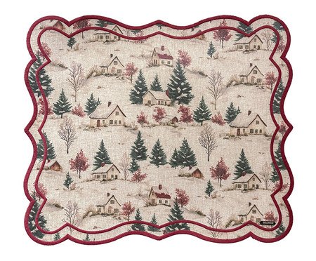 Lugar Americano Natalino com Bordado Vila Do Noel - 44,5X38,5cm | Westwing