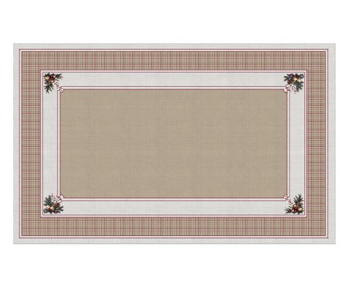 Toalha de Mesa Natalina Pinhas e Encanto - 1,4X2,20m, beige | WestwingNow