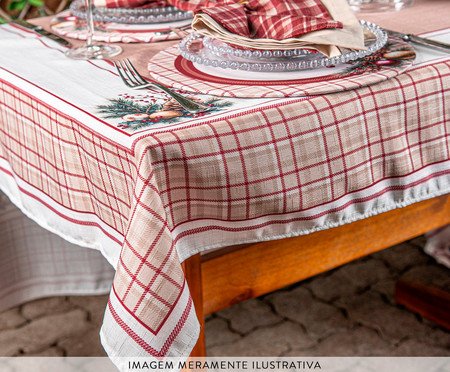 Toalha de Mesa Natalina Pinhas e Encanto - 1,4X2,70m | Westwing