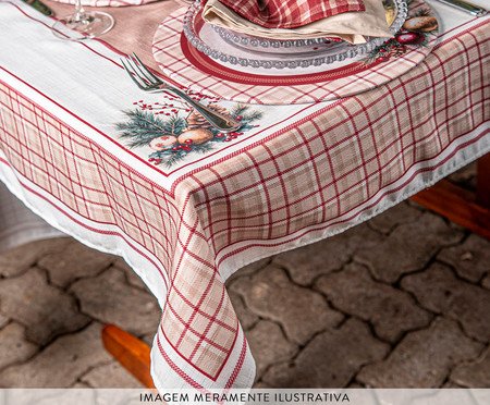 Toalha de Mesa Natalina Pinhas e Encanto - 1,4X2,70m | Westwing