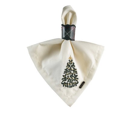 Guardanapo Natalino com Bordado Árvore de Natal - 43X43cm | Westwing