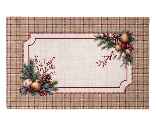 Jogo Americano Natalino Pinhas e Encanto - 48X30,5cm, beige | WestwingNow