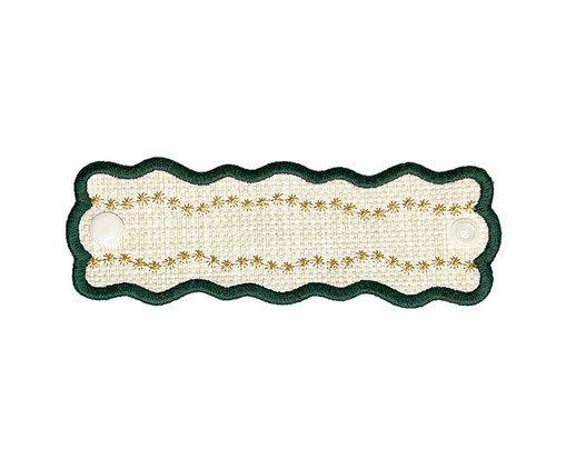Porta-Guardanapo Natalino com Bordado Toque de Luz Verde - 5X15cm, beige | WestwingNow