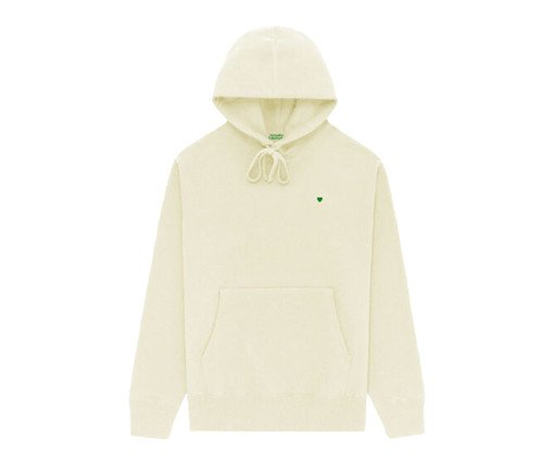 Moletom Comfy Vanille - Coração Micro Verde, Off White | WestwingNow