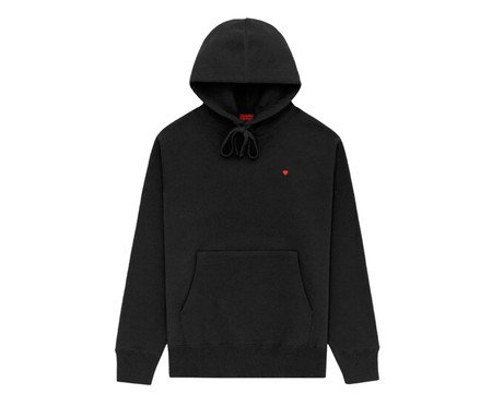 Moletom Super Cotton Preto - Coração Micro Vermelho | Westwing