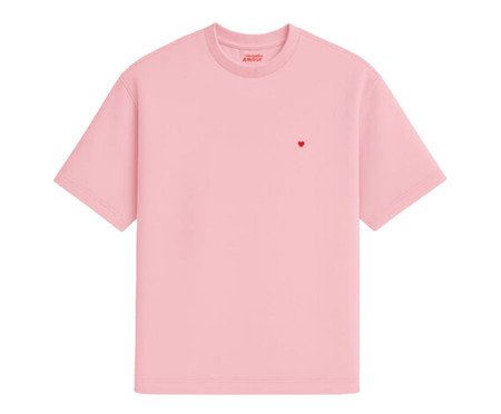 Camiseta Cotton Rosa - Coração Micro Vermelho | Westwing