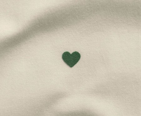 Camiseta Cotton Creme - Coração Micro Verde | Westwing