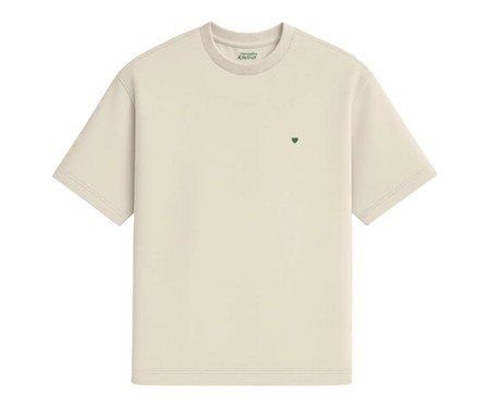 Camiseta Cotton Creme - Coração Micro Verde | Westwing