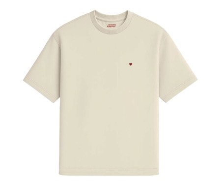 Camiseta Cotton Creme - Coração Micro Sangria | Westwing