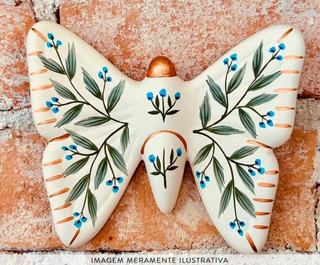 Enfeite de Parede Borboleta Floral Azul | Westwing