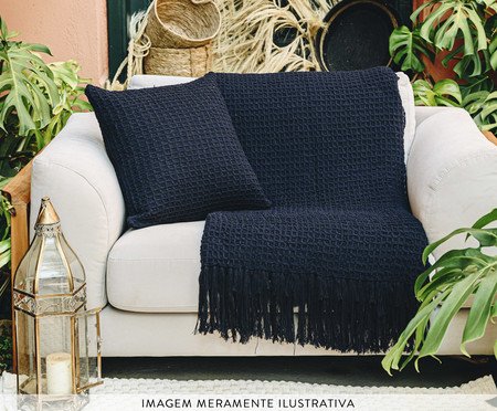 Manta Aurimel Azul Marinho | Westwing