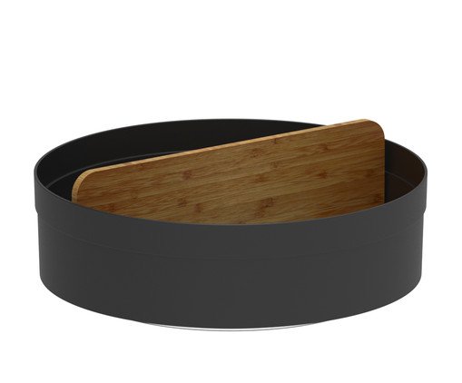 Organizador Giratorio Alto com Divisória Lume Preto, black | WestwingNow