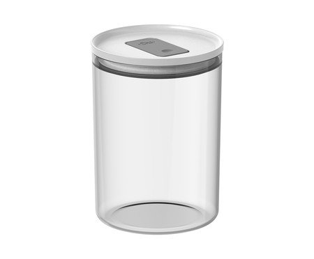 Pote Hermético Redondo Duo Lock Branco Fechado Branco | Westwing