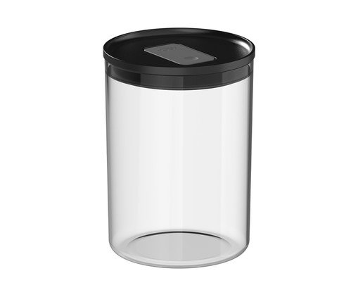 Pote Hermético Redondo Duo Lock Preto, black | WestwingNow