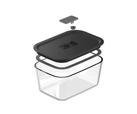 Pote de Vidro Hermético Fresh Lock Preto | Westwing