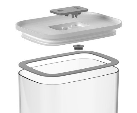Pote Hermético Retangular Duo Lock Branco Fechado Branco | Westwing