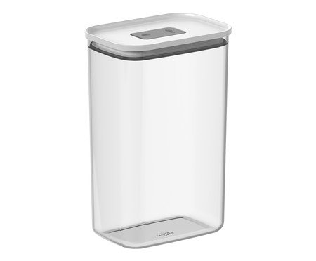 Pote Hermético Retangular Duo Lock Branco Fechado Branco | Westwing