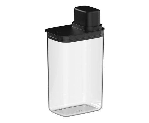 Pote Hermético Com Medidor Drop Preto Fecha Preto, black | WestwingNow