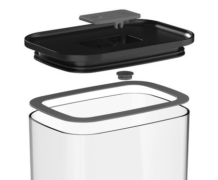 Pote Hermético Retangular Duo Lock Preto | Westwing