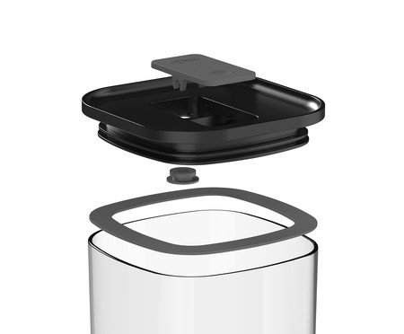 Pote Hermético Quadrado Duo Lock Preto | Westwing